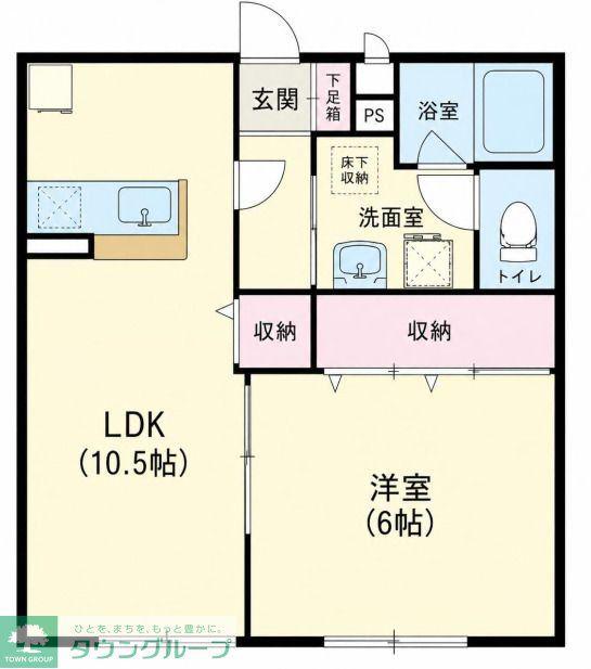 コンフォート野田A棟(1LDK/1階)の間取り写真