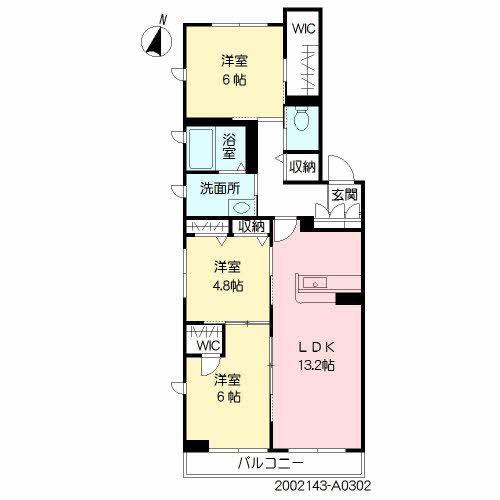 グラン フルール(3LDK/3階)の間取り写真