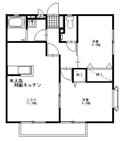 サンパール新島(2LDK/2階)の間取り写真
