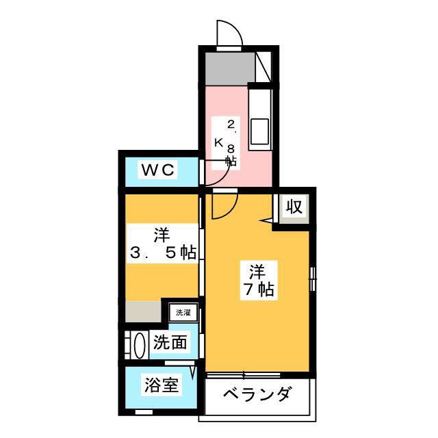 エンブレイスKIII(1K/1階)の間取り写真