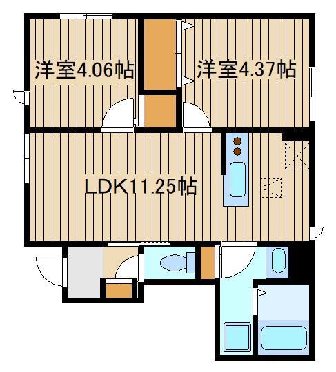 リーブルファイン練馬西大泉(2LDK/1階)の間取り写真