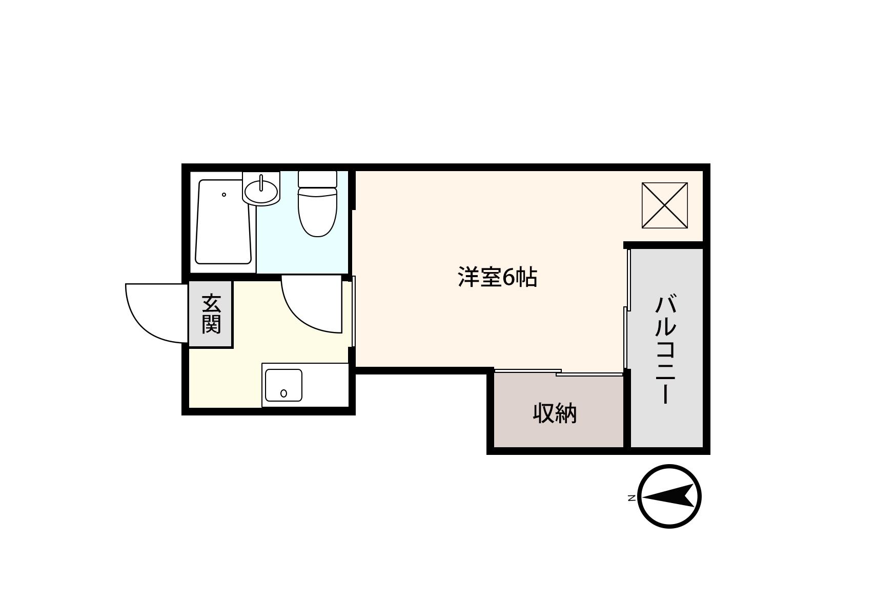 ジュピエルハイツ宝永(1K/4階)の間取り写真