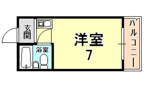 ダイドーメゾン御影Ⅱ(ワンルーム/4階)の間取り写真