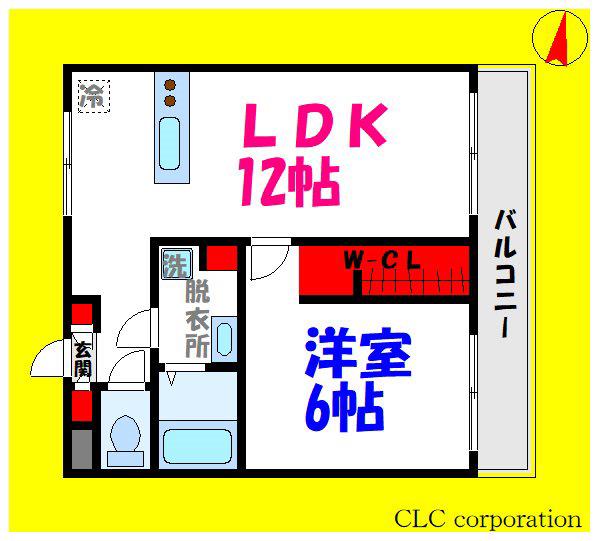 フローラ9(1LDK/4階)の間取り写真