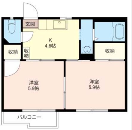 オガール(2K/1階)の間取り写真