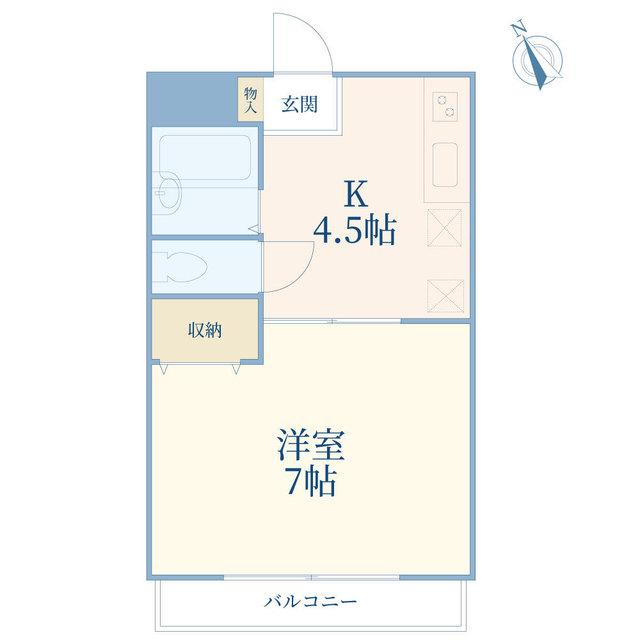 ホワイトハイツ(1K/2階)の間取り写真