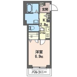 ラリュール(1K/1階)の間取り写真