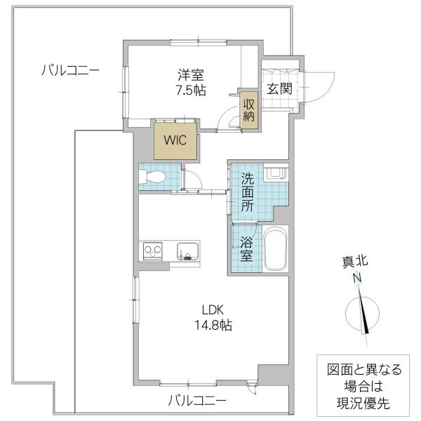 モンリー(1LDK/3階)の間取り写真