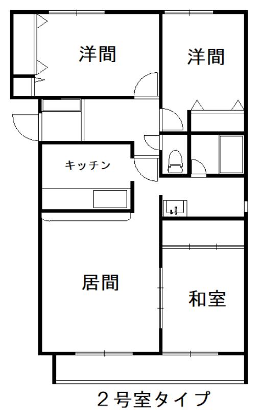 エスティウメダA(3LDK/3階)の間取り写真