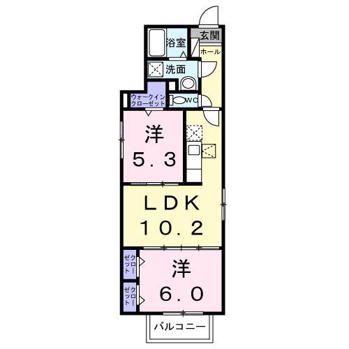 サン番館(2LDK/1階)の間取り写真