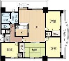 エメラルドグリーン中の島(4LDK/2階)の間取り写真