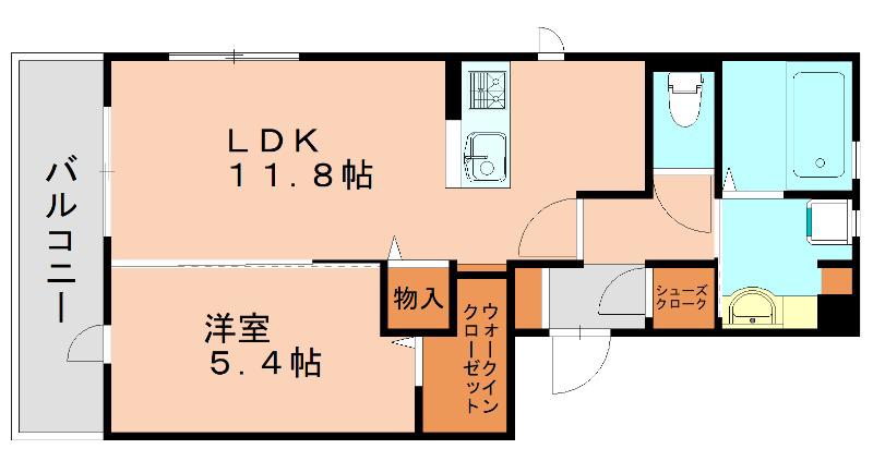 カレントII(1LDK/2階)の間取り写真
