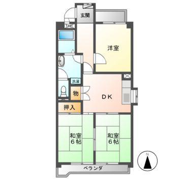 スターライトマンション(3DK/4階)の間取り写真