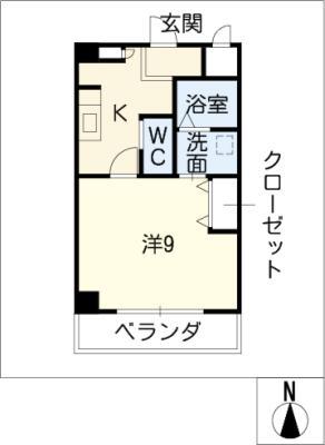 エトワール(1K/3階)の間取り写真