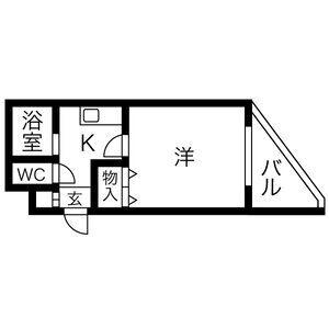 アーバン箱崎(1K/4階)の間取り写真