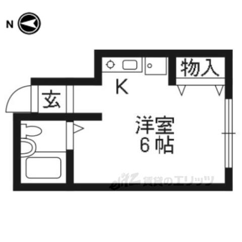 銀閣コーポ(ワンルーム/1階)の間取り写真