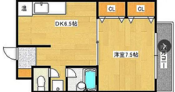 バートンハウス(1DK/5階)の間取り写真