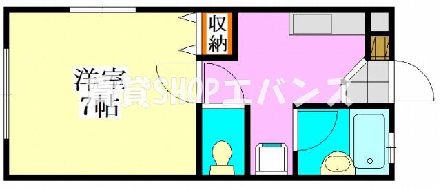 ルミエール大久保(1K/1階)の間取り写真