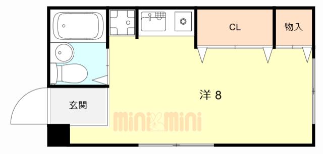 中山ビル(ワンルーム/3階)の間取り写真