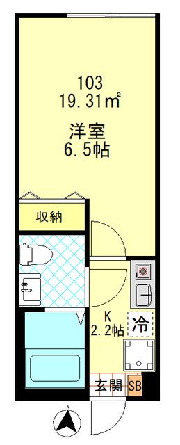 GRAND LOUVRE 平和島(1K/1階)の間取り写真