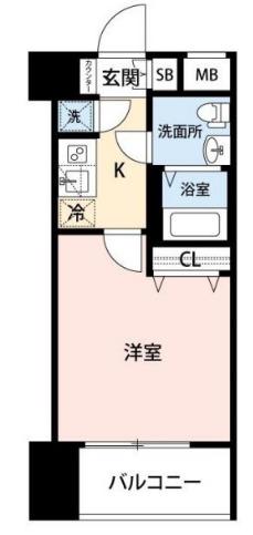 アクサス文京関口(1K/7階)の間取り写真