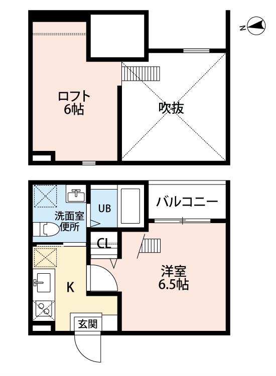 SOLANA春日井(1K/2階)の間取り写真