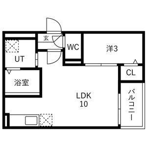 JACK NISHIKANANOII(1LDK/2階)の間取り写真