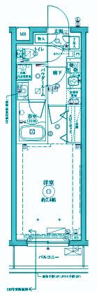 クレイシアアイズ祐天寺2(1K/2階)の間取り写真