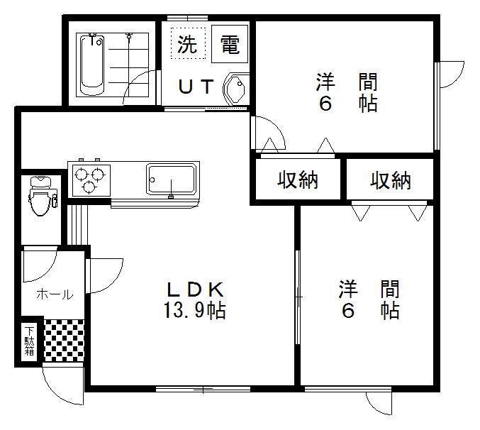 SOUVENIR(2LDK/1階)の間取り写真