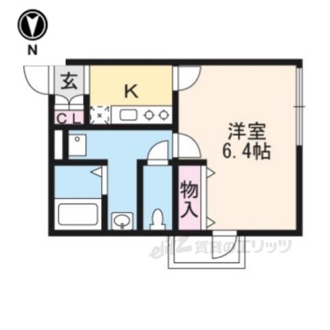 グレースアレイ西院(1K/1階)の間取り写真