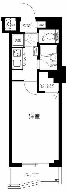 プロフ小石川後楽園(1K/3階)の間取り写真