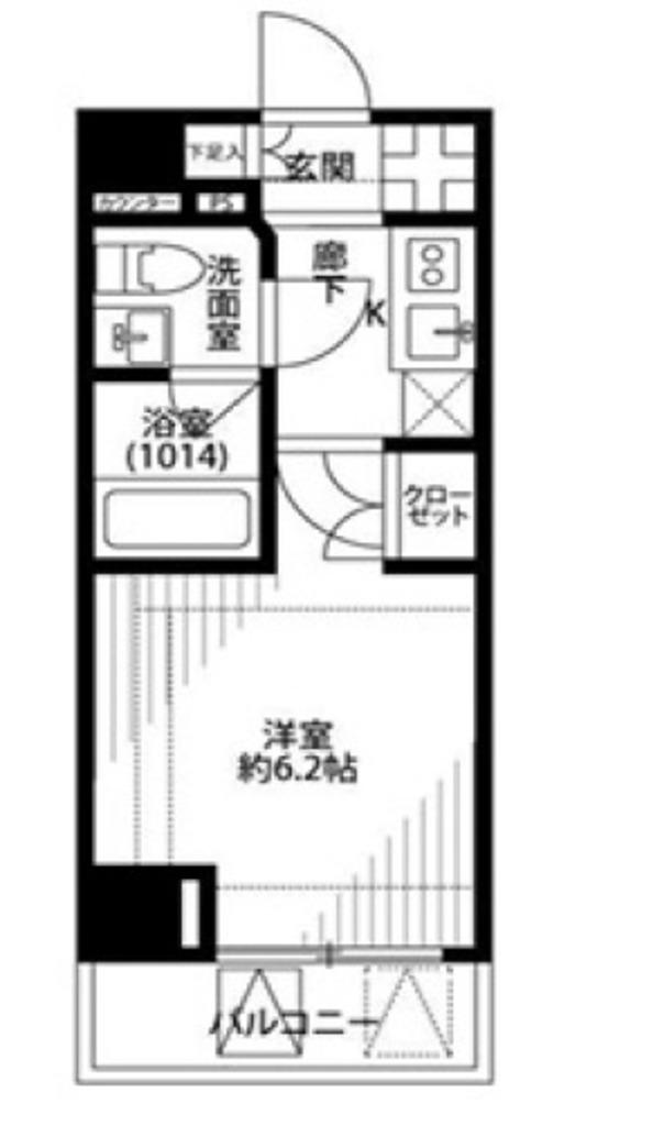 プレール・ドゥーク北新宿IV(1K/2階)の間取り写真