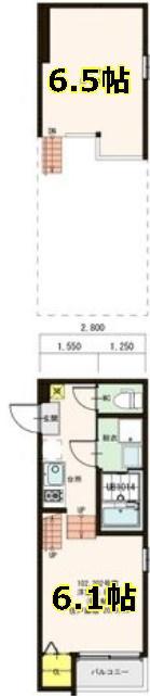 LOFT11名駅西(1K/2階)の間取り写真