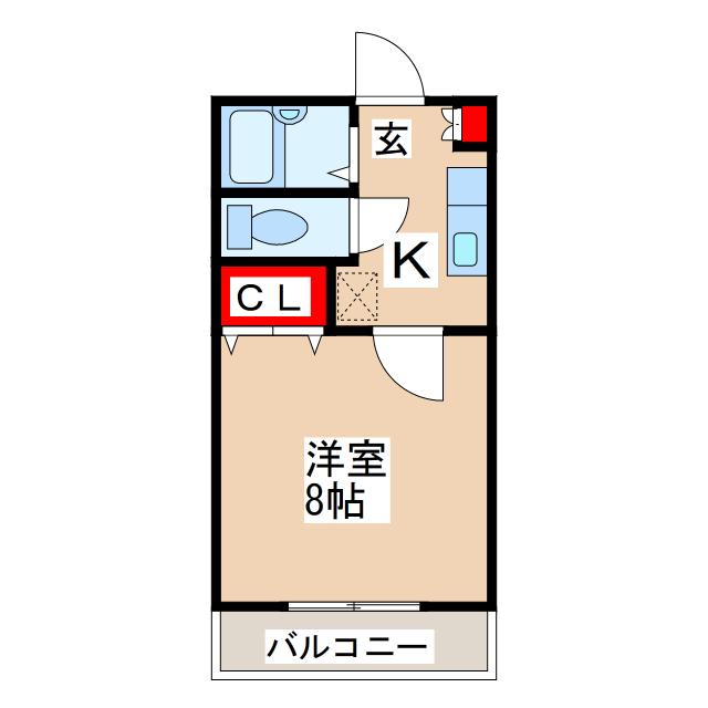 メゾン・ド・サキヤマ(1K/2階)の間取り写真