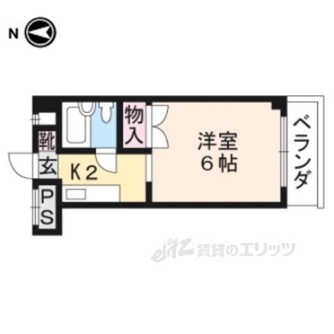 ソレイユダイサン(1K/4階)の間取り写真