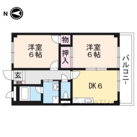 アルテール(2DK/2階)の間取り写真