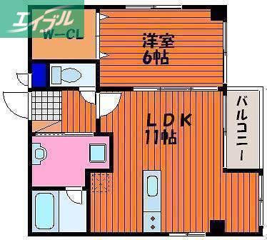 レ・コラージュ(1LDK/4階)の間取り写真