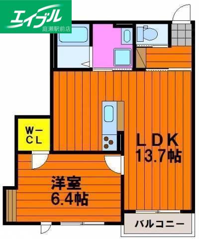 桔梗乃館(1LDK/1階)の間取り写真