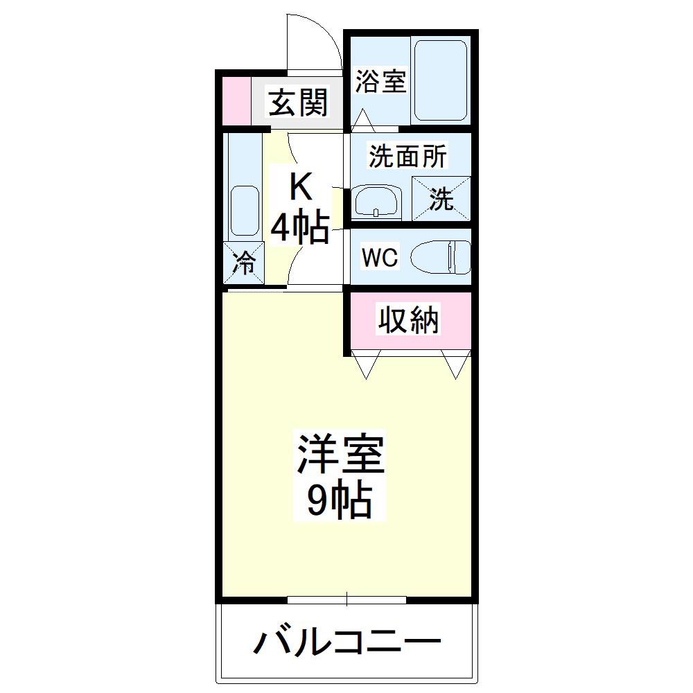 プロキオン(1K/4階)の間取り写真