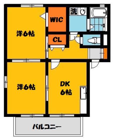 アンバサダーヒルズG棟(2DK/2階)の間取り写真