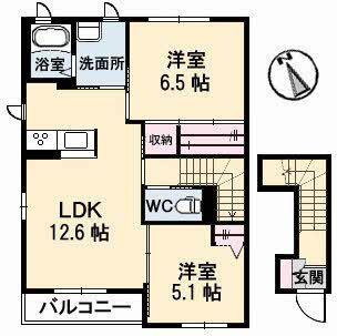 レジェンド(2LDK/2階)の間取り写真