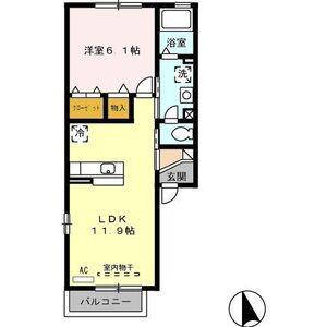 サン・ハイム和(1LDK/2階)の間取り写真