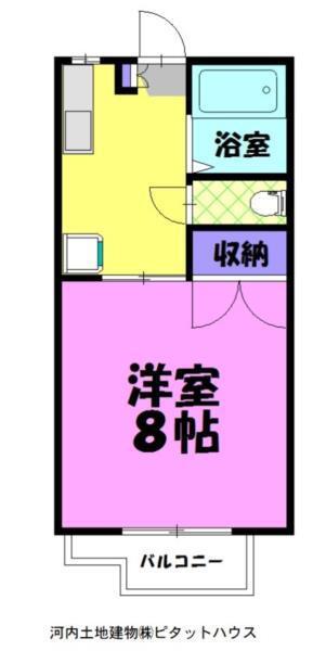 シャンポール(1K/2階)の間取り写真