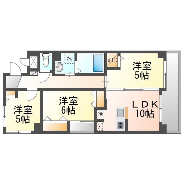 コンフォート フィールド(3LDK/5階)の間取り写真
