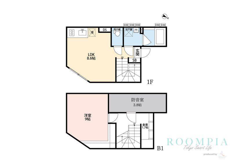 オークレスト下目黒(2LDK/B1階)の間取り写真