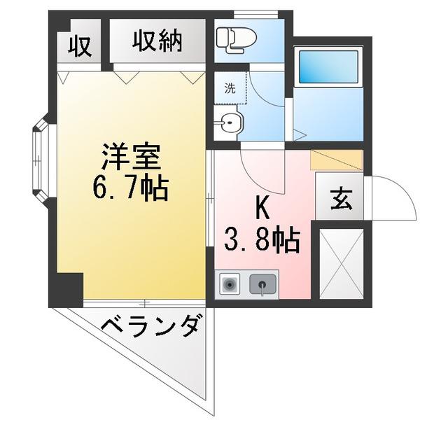 フローラ東池袋(1K/4階)の間取り写真