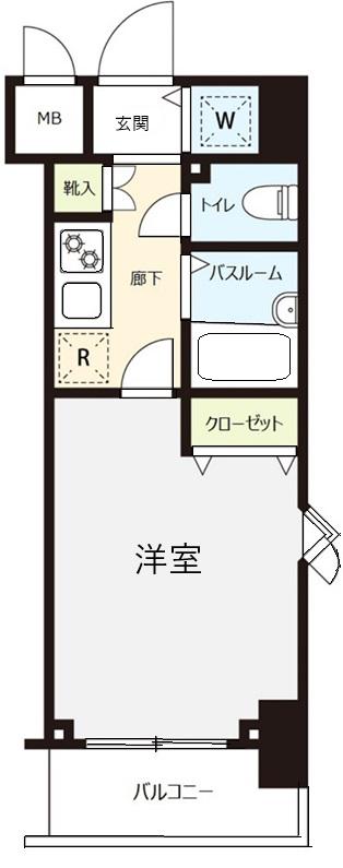 フェニックス日本橋イースト(1K/2階)の間取り写真
