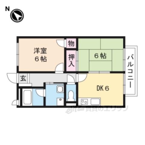 SURPLUSおおみ(2DK/1階)の間取り写真