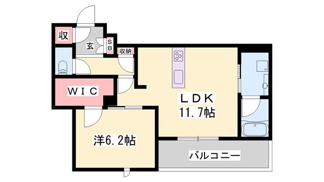 ラ ピエノ(1LDK/1階)の間取り写真
