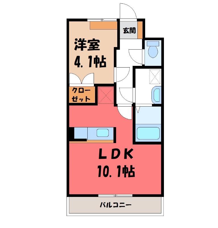 秩父鉄道 東行田駅 徒歩21分 2階建 築17年(1LDK/1階)の間取り写真